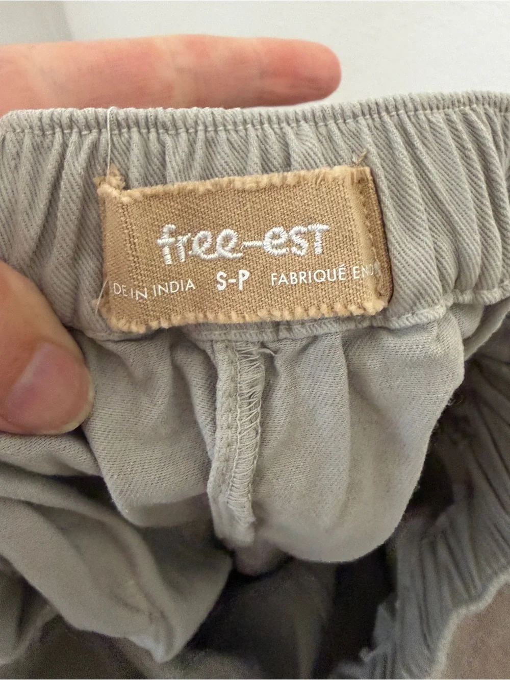 Free People Free- Est Small Gray Cotton Bermuda Shorts Elastic Waist Boho Casual
